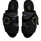 Black White Crystal Slides Sandals Shoes