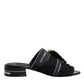 Black White Crystal Slides Sandals Shoes