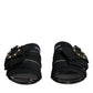 Black White Crystal Slides Sandals Shoes