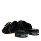 Black White Crystal Slides Sandals Shoes