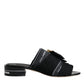 Black White Crystal Slides Sandals Shoes