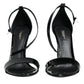 Black KEIRA Heels Ankle Strap Sandals Shoes