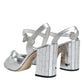 Silver Mirror Heels KEIRA Sandals Shoes