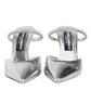 Silver Leather Slip On Heels Sandals Shoes