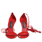 Red Leather Keira High Heels Sandals Shoes