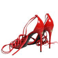Red Leather Keira High Heels Sandals Shoes