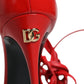 Red Leather Keira High Heels Sandals Shoes