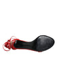 Red Leather Keira High Heels Sandals Shoes