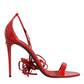 Red Leather Keira High Heels Sandals Shoes