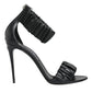 Black High Heels Ankle Strap Sandals Shoes