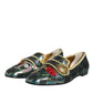 Multicolor Jacquard Embellished Loafers Shoes