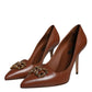 Brown Amore Calf Leather Heels Pumps Shoes