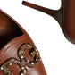 Brown Amore Calf Leather Heels Pumps Shoes