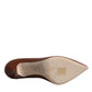 Brown Amore Calf Leather Heels Pumps Shoes