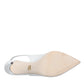 White Leather Stiletto Heels Slingback Shoes