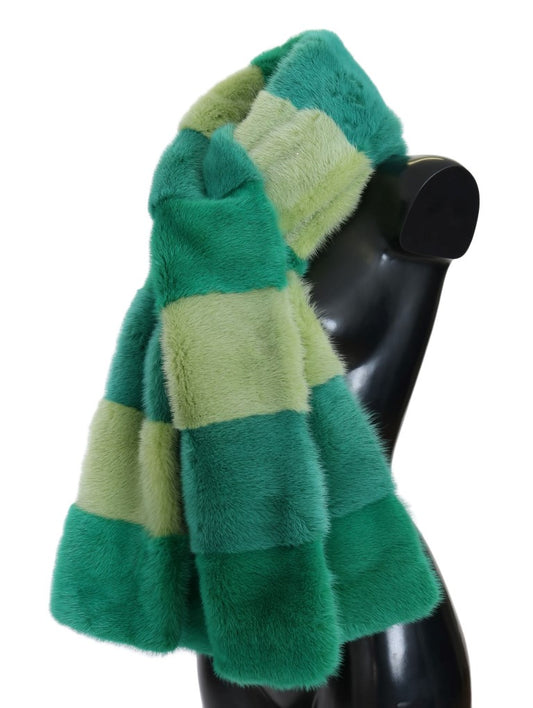 Elegant Green Mink Fur Scarf Wrap