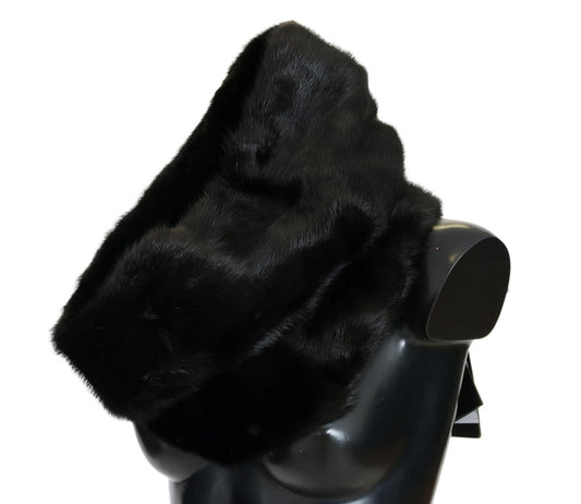 Elegant Black Mink Fur Shoulder Wrap Scarf