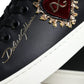 Black Portofino Sacred Heart Sneakers Shoes