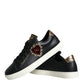 Black Portofino Sacred Heart Sneakers Shoes