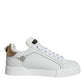White Leather Portofino Low Top Sneaker Shoes