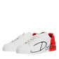 White Red Portofino Low Top Sneakers Shoes