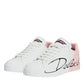 White Pink Portofino Low Top Sneakers Shoes