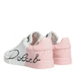 White Pink Portofino Low Top Sneakers Shoes