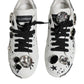 White Crystal Portofino Low Top Sneaker Shoes