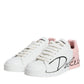 White Pink Portofino Low Top Sneakers Shoes