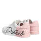 White Pink Portofino Low Top Sneakers Shoes