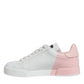 White Pink Portofino Low Top Sneakers Shoes