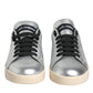 Silver Calf Leather Portofino Sneakers Shoes
