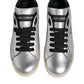 Silver Calf Leather Portofino Sneakers Shoes