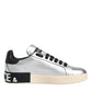 Silver Calf Leather Portofino Sneakers Shoes