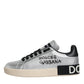 Silver Calf Leather Portofino Sneakers Shoes