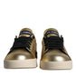 Gold Portofino Calf Leather Sneakers Shoes