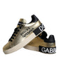 Gold Portofino Calf Leather Sneakers Shoes