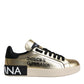 Gold Portofino Calf Leather Sneakers Shoes