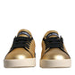 Gold Portofino Calf Leather Sneakers Shoes