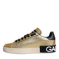 Gold Portofino Calf Leather Sneakers Shoes