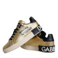 Gold Portofino Calf Leather Sneakers Shoes