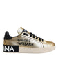 Gold Portofino Calf Leather Sneakers Shoes