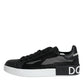 Black Calf Leather Portofino Sneakers Shoes