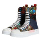 Multicolor Patchwork Logo High Top Sneakers Shoes