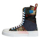 Multicolor Patchwork Logo High Top Sneakers Shoes
