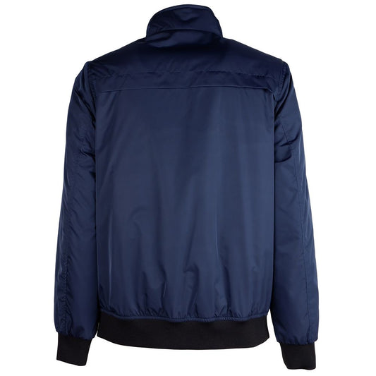 Blue Polyester Men Jacket