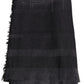 Dark Gray Wool Viscose Foulard Patterned Scarf
