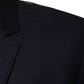 Dark Blue Wool Single Breasted Dress Coat Blazer