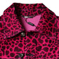 Fuchsia Leopard Button Down Collared Jacket