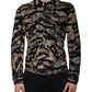 Brown Tiger Button Down Collared Jacket